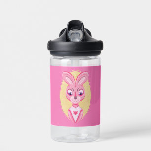 Cute little bunny girl cartoon water bottle