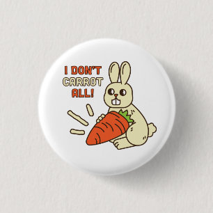 Cute Little Bunny Holding Its Carrot 1 Inch Round Button
