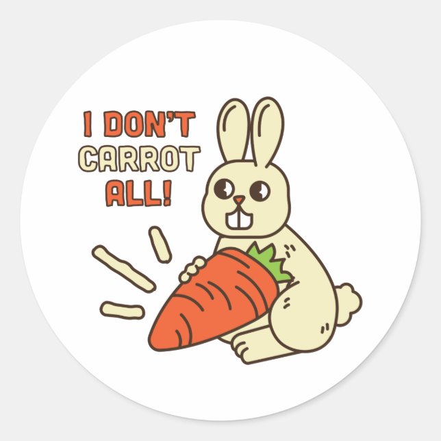 Cute Little Bunny Holding Its Carrot Classic Round Sticker (Front)
