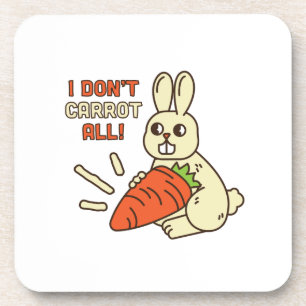 Cute Little Bunny Holding Its Carrot Coaster