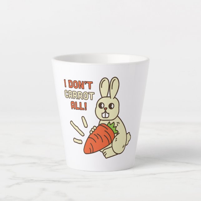 Cute Little Bunny Holding Its Carrot Latte Mug (Front)