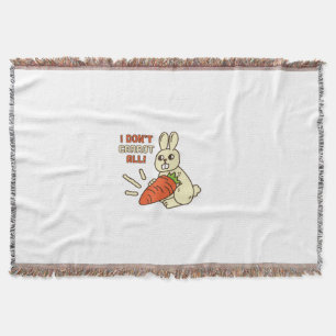 Cute Little Bunny Holding Its Carrot Throw Blanket