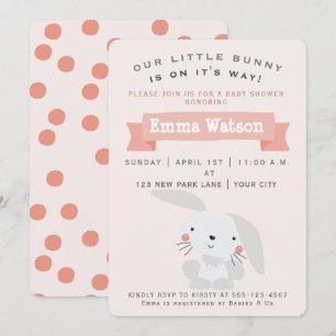 Cute Little Bunny - Invitation Baby shower