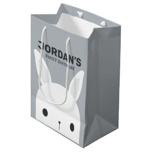 Cute Little Bunny Rabbit Birthday Medium Gift Bag