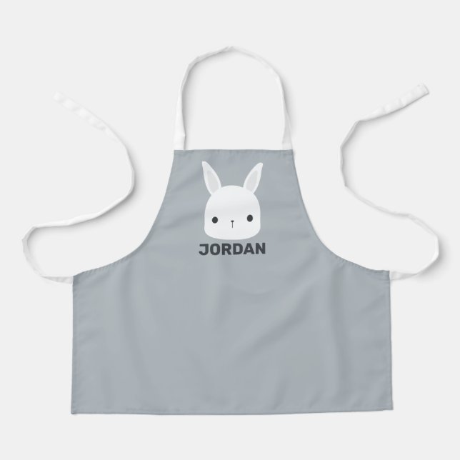 Cute Little Bunny Rabbit with Personalized Name Apron (Front)