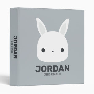 Cute Little Bunny Rabbit with Personalized Name Binder