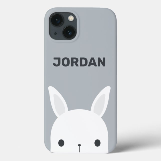 Cute Little Bunny Rabbit with Personalized Name Case-Mate iPhone Case (Back)