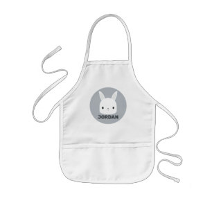 Cute Little Bunny Rabbit with Personalized Name Kids Apron