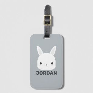 Cute Little Bunny Rabbit with Personalized Name Luggage Tag