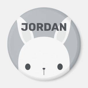 Cute Little Bunny Rabbit with Personalized Name Magnet