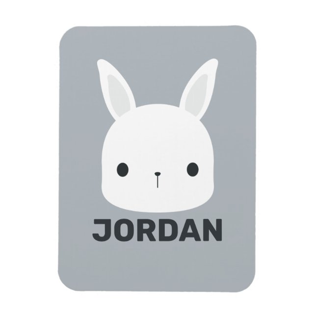 Cute Little Bunny Rabbit  with Personalized Name Magnet (Vertical)