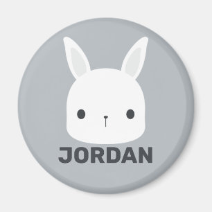 Cute Little Bunny Rabbit with Personalized Name Magnet