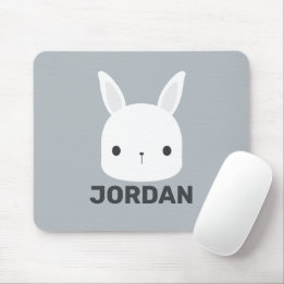 Cute Little Bunny Rabbit with Personalized Name Mouse Pad