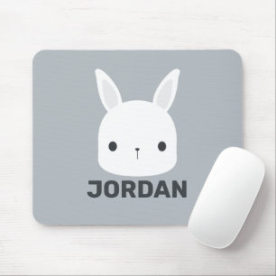 Cute Little Bunny Rabbit with Personalized Name Mouse Pad