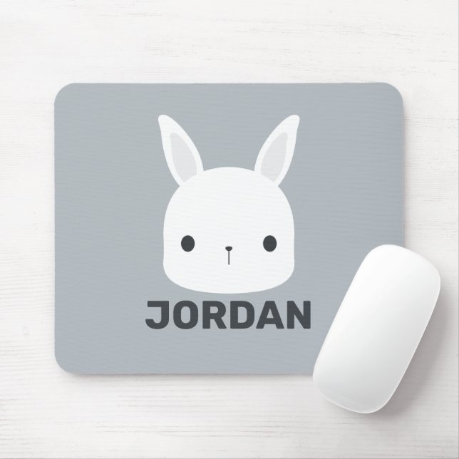 Cute Little Bunny Rabbit with Personalized Name Mouse Pad (With Mouse)