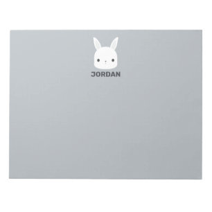 Cute Little Bunny Rabbit with Personalized Name Notepad