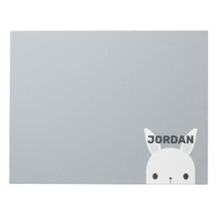 Cute Little Bunny Rabbit with Personalized Name Notepad