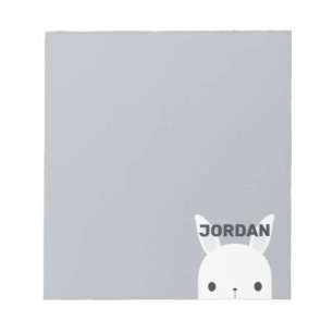 Cute Little Bunny Rabbit with Personalized Name Notepad
