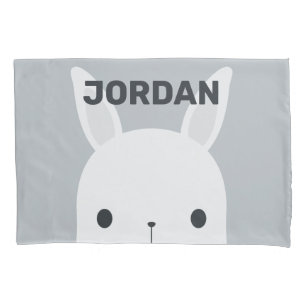 Cute Little Bunny Rabbit with Personalized Name Pillowcase