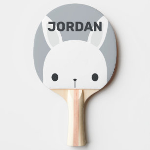 Cute Little Bunny Rabbit with Personalized Name Ping Pong Paddle
