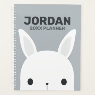 Cute Little Bunny Rabbit with Personalized Name Planner