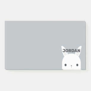 Cute Little Bunny Rabbit with Personalized Name Post-it Notes