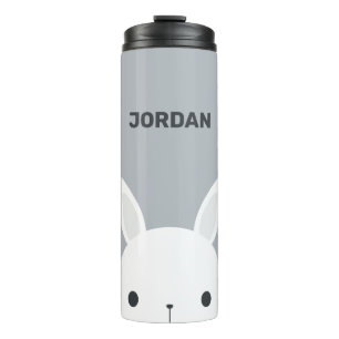 Cute Little Bunny Rabbit with Personalized Name Thermal Tumbler