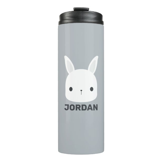 Cute Little Bunny Rabbit with Personalized Name Thermal Tumbler (Front)
