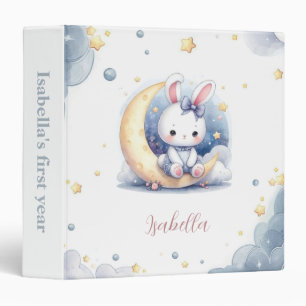cute little bunny sitting on the moon photo album binder