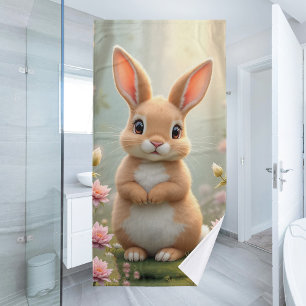 Cute little bunny surrounded by flowers, kids   bath towel