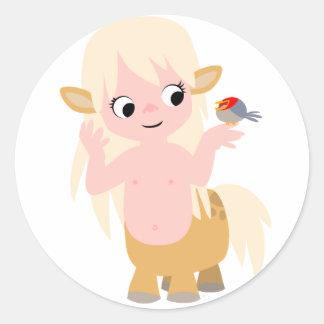 Cute Little Cartoon Centauress Baby T-Shirt Classic Round Sticker