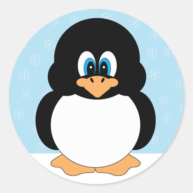 Cute Little Cartoon Penguin Stickers (Front)