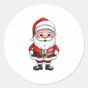 Cute Little Cartoon Santa Classic Round Sticker