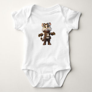 Cute little cat aviator baby bodysuit