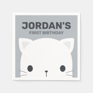 Cute Little Cat Birthday Napkins