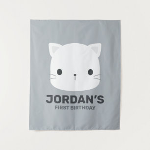 Cute Little Cat Birthday  Tapestry