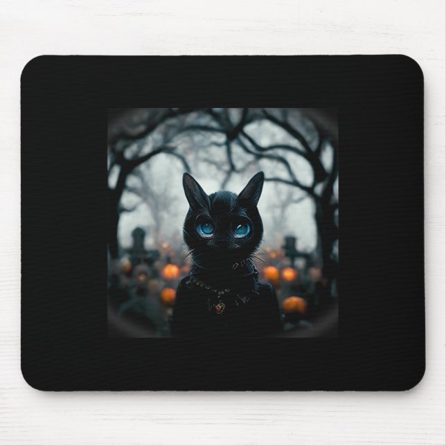 Cute Little Cat Face For Halloween  Mouse Pad (Front)