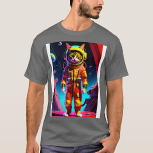 Cute Little Cat Standing in Space T-Shirt