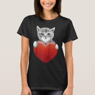 Cute little cat with heart Raglan Baseball T-Shirt