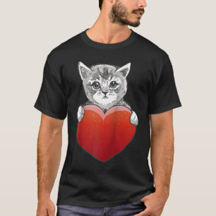Cute little cat with heart Raglan Baseball T-Shirt