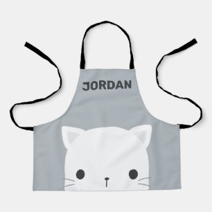 Cute Little Cat with Personalized Name Apron