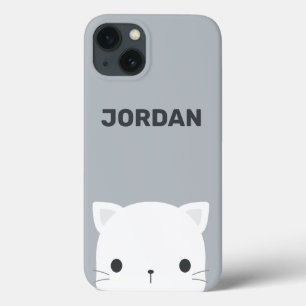 Cute Little Cat with Personalized Name iPhone 13 Case