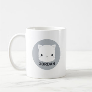 Cute Little Cat with Personalized Name Coffee Mug