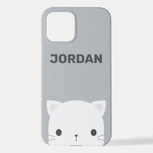 Cute Little Cat with Personalized Name  iPhone 12 Case
