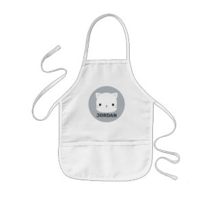 Cute Little Cat with Personalized Name Kids Apron