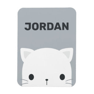 Cute Little Cat with Personalized Name Magnet