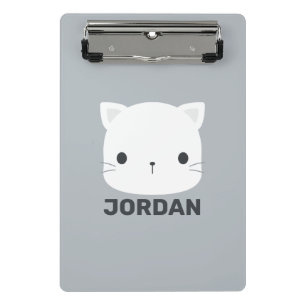 Cute Little Cat with Personalized Name Mini Clipboard