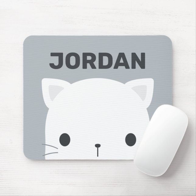 Cute Little Cat with Personalized Name Mouse Pad (With Mouse)