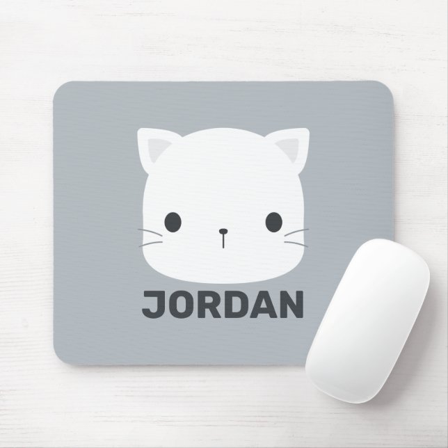 Cute Little Cat with Personalized Name Mouse Pad (With Mouse)