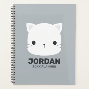Cute Little Cat with Personalized Name Planner